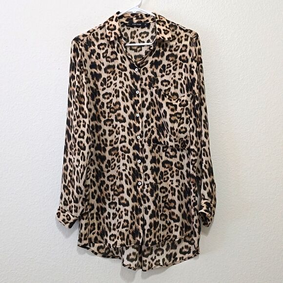 Zara Women leopard/cheetah print shirt top blouse - Picture 1 of 6